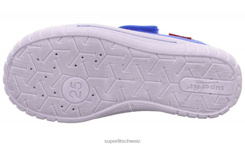 Babys Hausschuhe 44B2D147 Superfit bill - Slipper mit Klettverschluss Blau