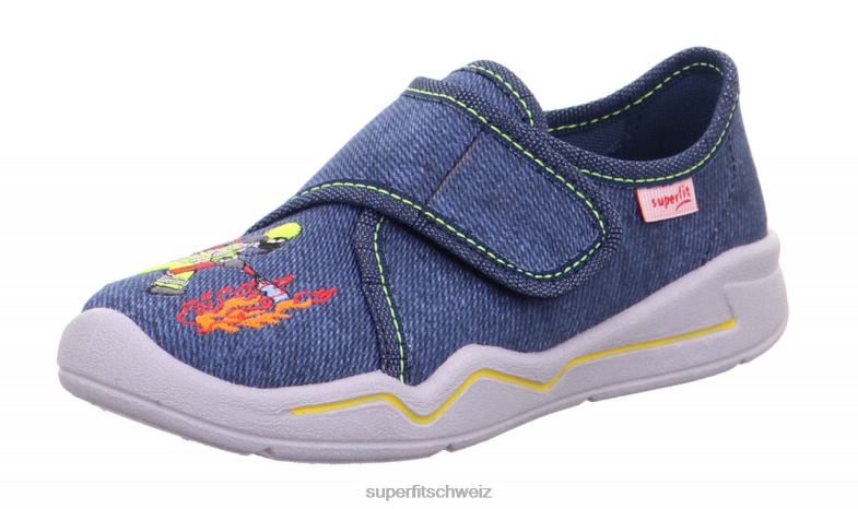 Babys Hausschuhe 44B2D150 Superfit benny - Slipper mit Klettverschluss Blau
