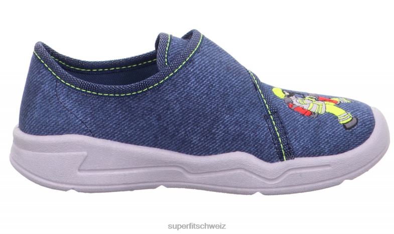 Babys Hausschuhe 44B2D150 Superfit benny - Slipper mit Klettverschluss Blau