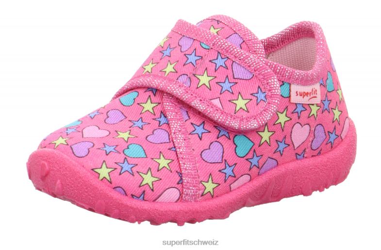 Babys Hausschuhe 44B2D151 Superfit spotty - Slipper mit Klettverschluss Rosa