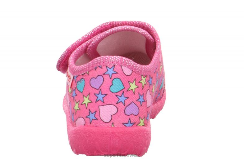 Babys Hausschuhe 44B2D151 Superfit spotty - Slipper mit Klettverschluss Rosa