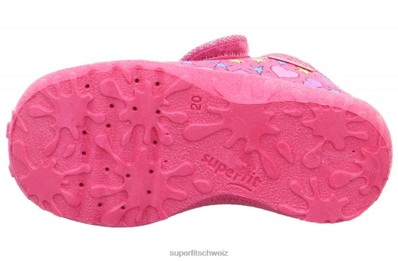 Babys Hausschuhe 44B2D151 Superfit spotty - Slipper mit Klettverschluss Rosa