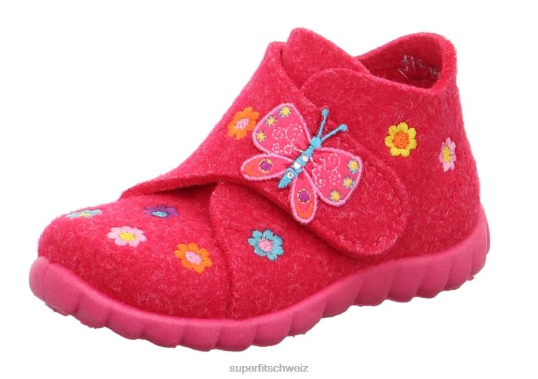 Babys Hausschuhe 44B2D152 Superfit happy - Slipper mit Klettverschluss Rot