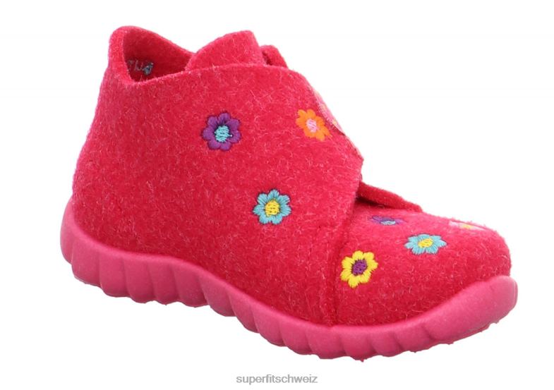 Babys Hausschuhe 44B2D152 Superfit happy - Slipper mit Klettverschluss Rot