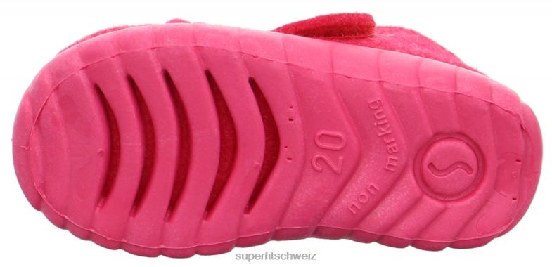Babys Hausschuhe 44B2D152 Superfit happy - Slipper mit Klettverschluss Rot