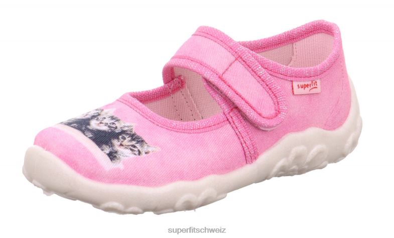 Babys Hausschuhe 44B2D153 Superfit bonny - Slipper mit Klettverschluss rosa/mehrfarbig