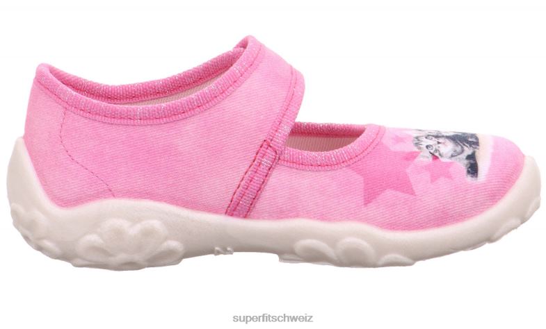 Babys Hausschuhe 44B2D153 Superfit bonny - Slipper mit Klettverschluss rosa/mehrfarbig