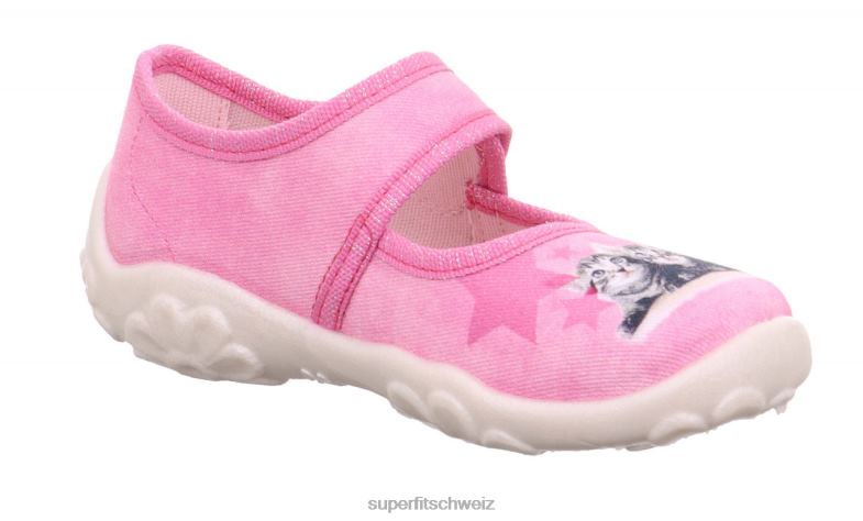 Babys Hausschuhe 44B2D153 Superfit bonny - Slipper mit Klettverschluss rosa/mehrfarbig