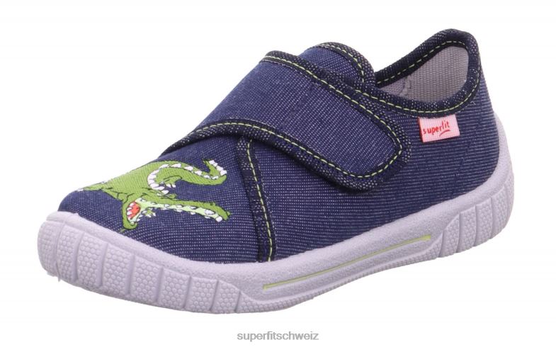 Babys Hausschuhe 44B2D154 Superfit bill - Slipper mit Klettverschluss Blau
