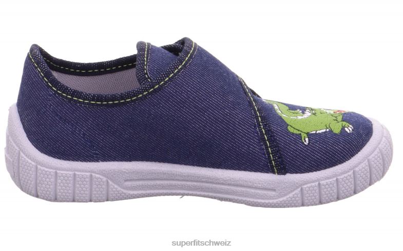 Babys Hausschuhe 44B2D154 Superfit bill - Slipper mit Klettverschluss Blau