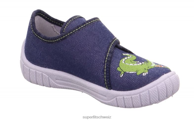 Babys Hausschuhe 44B2D154 Superfit bill - Slipper mit Klettverschluss Blau