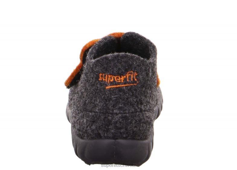 Babys Hausschuhe 44B2D158 Superfit happy - Slipper mit Klettverschluss Lavagna-Kombi