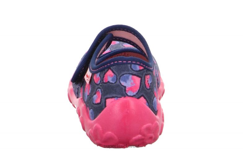 Babys Hausschuhe 44B2D159 Superfit bonny - Slipper mit Klettverschluss Blau Rosa
