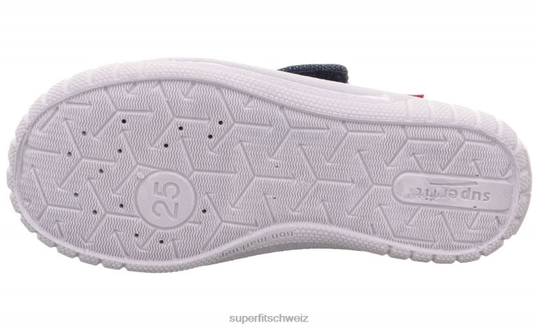 Babys Hausschuhe 44B2D15 Superfit bill - Slipper mit Klettverschluss Blau