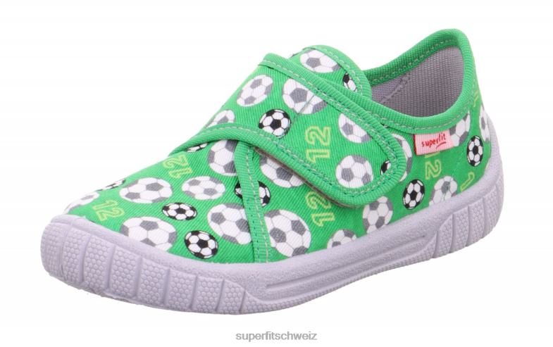 Babys Hausschuhe 44B2D161 Superfit bill - Slipper mit Klettverschluss Grün