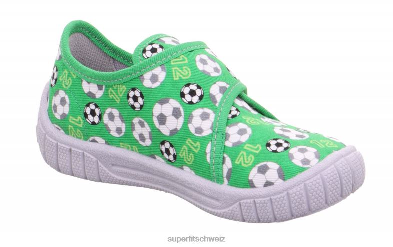 Babys Hausschuhe 44B2D161 Superfit bill - Slipper mit Klettverschluss Grün