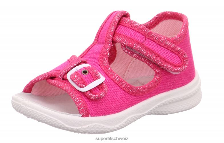 Babys Hausschuhe 44B2D163 Superfit Polly - Slipper mit Klettverschluss Rosa