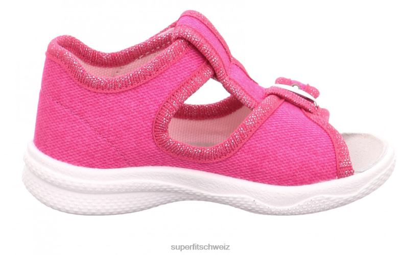 Babys Hausschuhe 44B2D163 Superfit Polly - Slipper mit Klettverschluss Rosa