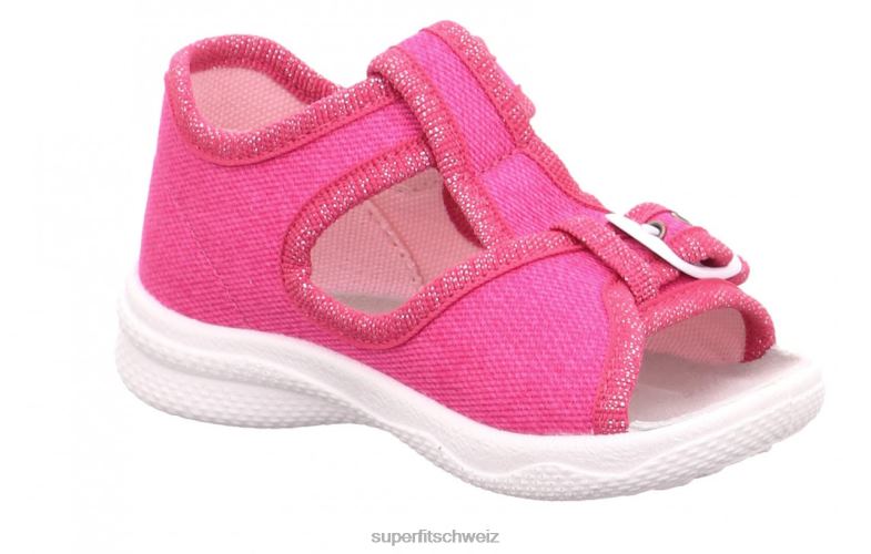 Babys Hausschuhe 44B2D163 Superfit Polly - Slipper mit Klettverschluss Rosa