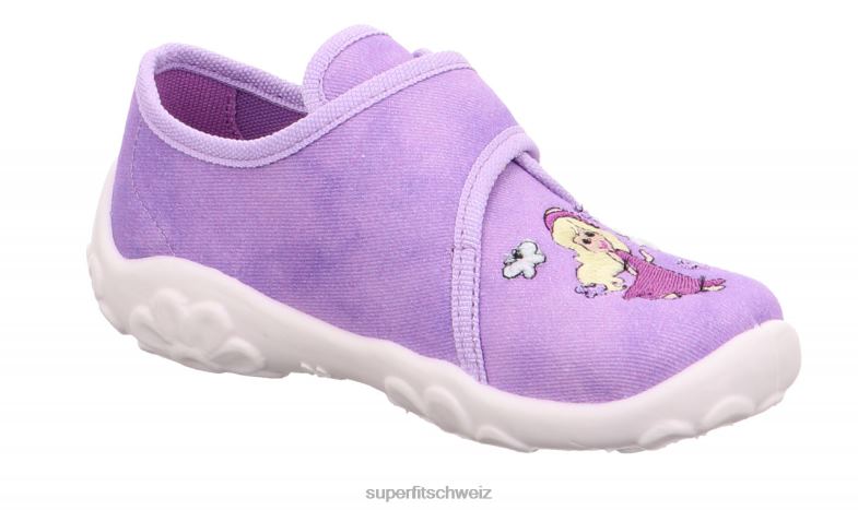 Babys Hausschuhe 44B2D164 Superfit bonny - Slipper mit Klettverschluss lila