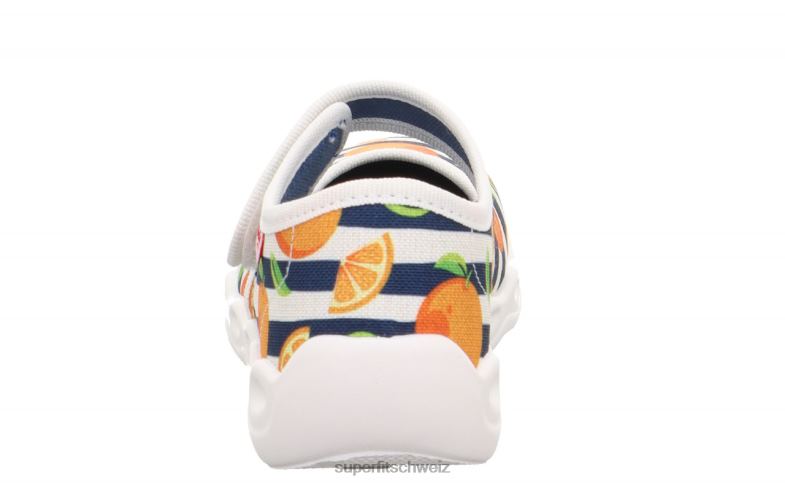 Babys Hausschuhe 44B2D17 Superfit bubble - Slipper mit Klettverschluss orange/mehrfarbig