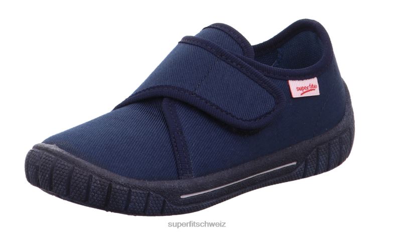 Babys Hausschuhe 44B2D18 Superfit bill - Slipper mit Klettverschluss Ozean/Kombi