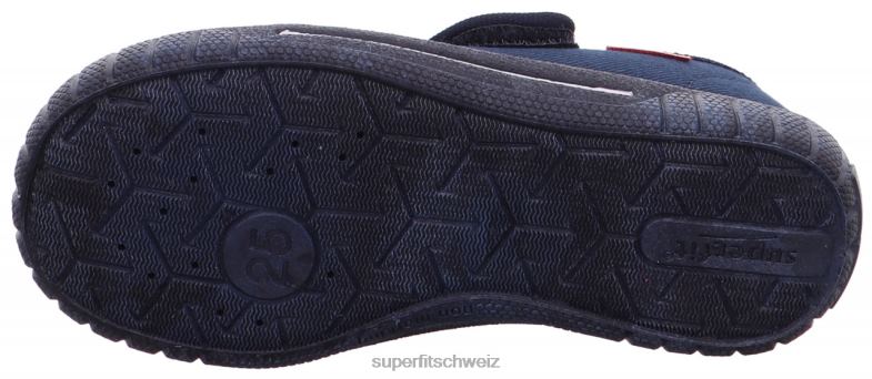 Babys Hausschuhe 44B2D18 Superfit bill - Slipper mit Klettverschluss Ozean/Kombi