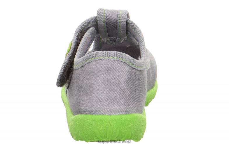 Babys Hausschuhe 44B2D1 Superfit spotty - Slipper mit Klettverschluss grau