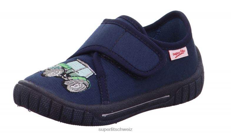 Babys Hausschuhe 44B2D22 Superfit bill - Slipper mit Klettverschluss Ozean