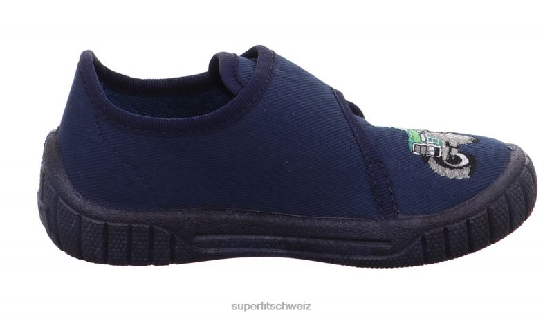 Babys Hausschuhe 44B2D22 Superfit bill - Slipper mit Klettverschluss Ozean