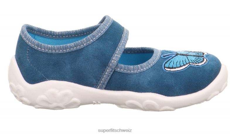 Babys Hausschuhe 44B2D23 Superfit bonny - Slipper mit Klettverschluss Blau