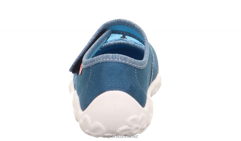 Babys Hausschuhe 44B2D23 Superfit bonny - Slipper mit Klettverschluss Blau