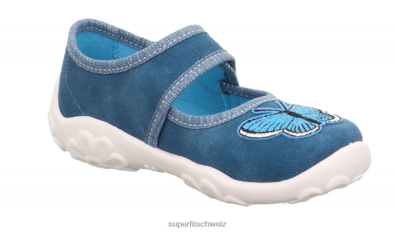 Babys Hausschuhe 44B2D23 Superfit bonny - Slipper mit Klettverschluss Blau
