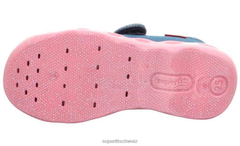 Babys Hausschuhe 44B2D29 Superfit bubble - Slipper mit Klettverschluss Blau