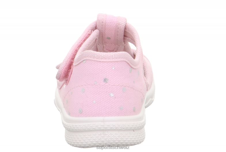 Babys Hausschuhe 44B2D2 Superfit Polly - Slipper mit Klettverschluss rosa/silber