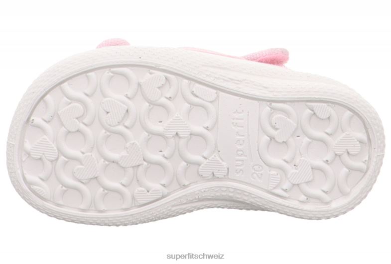 Babys Hausschuhe 44B2D2 Superfit Polly - Slipper mit Klettverschluss rosa/silber