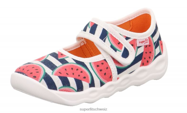Babys Hausschuhe 44B2D30 Superfit bubble - Slipper mit Klettverschluss rosa/mehrfarbig