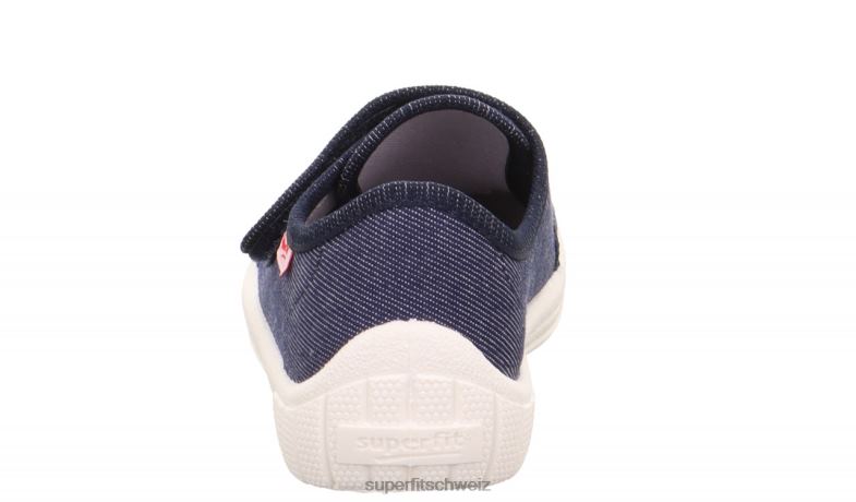Babys Hausschuhe 44B2D31 Superfit bill - Slipper mit Klettverschluss Blau