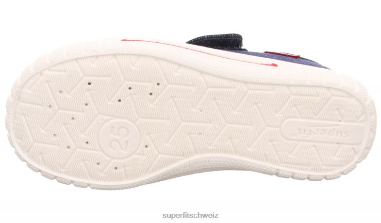 Babys Hausschuhe 44B2D31 Superfit bill - Slipper mit Klettverschluss Blau