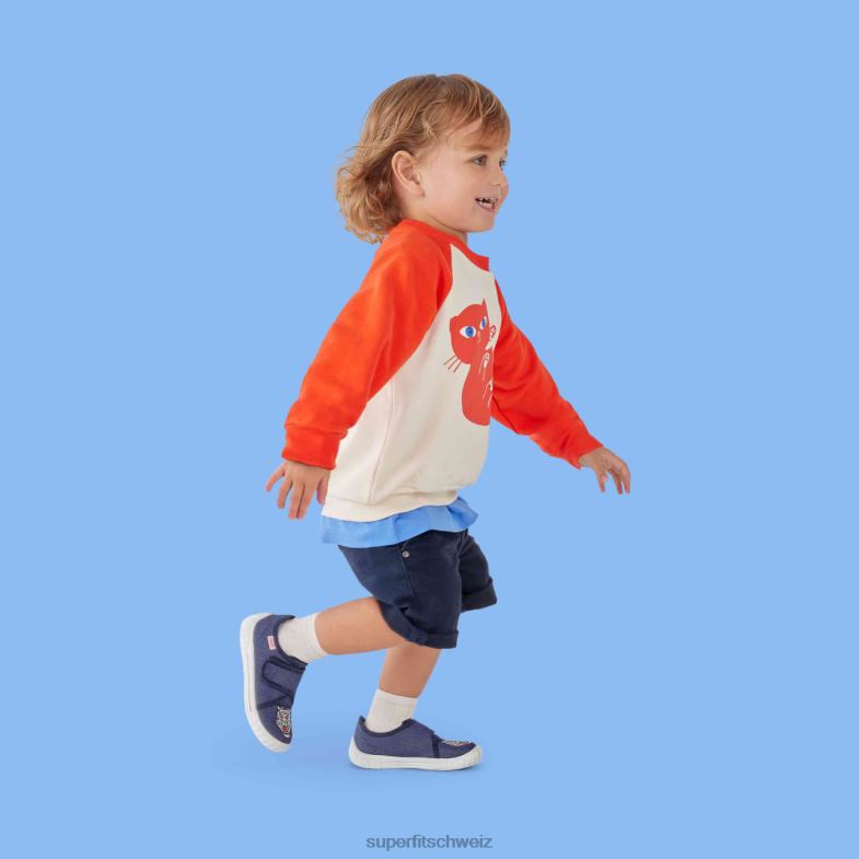 Babys Hausschuhe 44B2D31 Superfit bill - Slipper mit Klettverschluss Blau