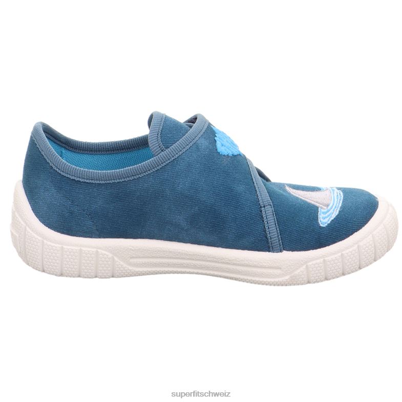 Babys Hausschuhe 44B2D33 Superfit bill - Slipper mit Klettverschluss Blau