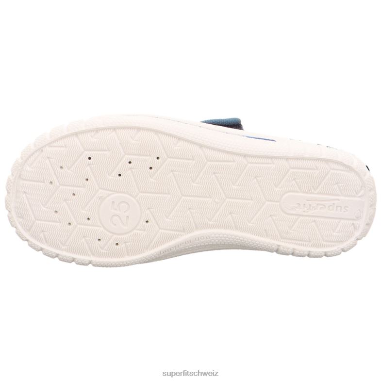 Babys Hausschuhe 44B2D33 Superfit bill - Slipper mit Klettverschluss Blau