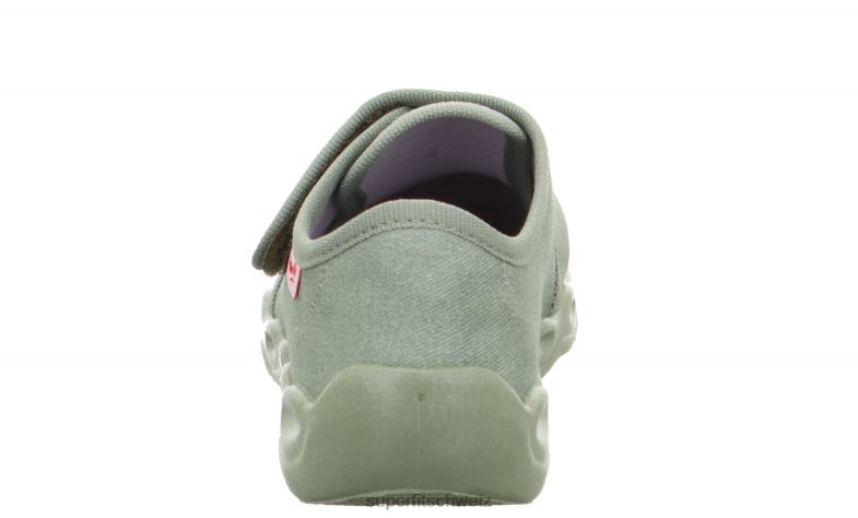 Babys Hausschuhe 44B2D34 Superfit bubble - Slipper mit Klettverschluss hellgrün