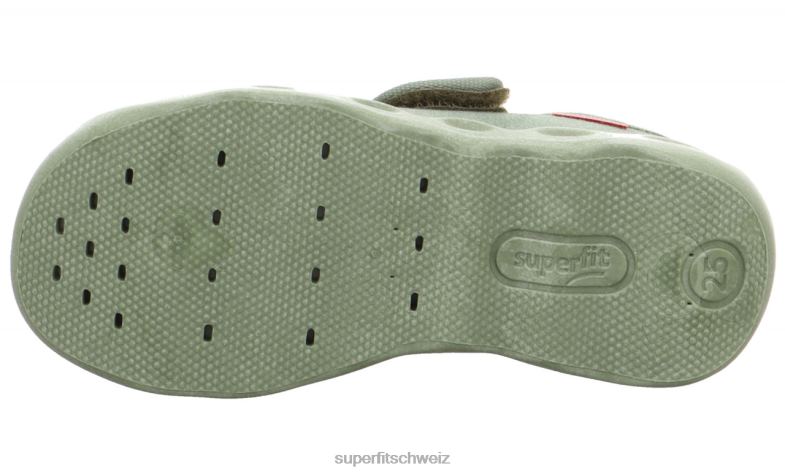 Babys Hausschuhe 44B2D34 Superfit bubble - Slipper mit Klettverschluss hellgrün