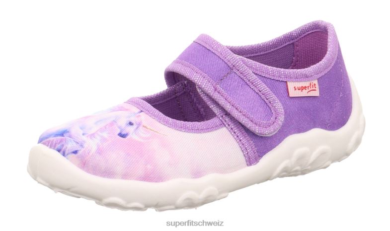 Babys Hausschuhe 44B2D35 Superfit bonny - Slipper mit Klettverschluss lila