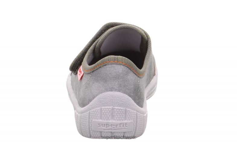 Babys Hausschuhe 44B2D39 Superfit bill - Slipper mit Klettverschluss grau