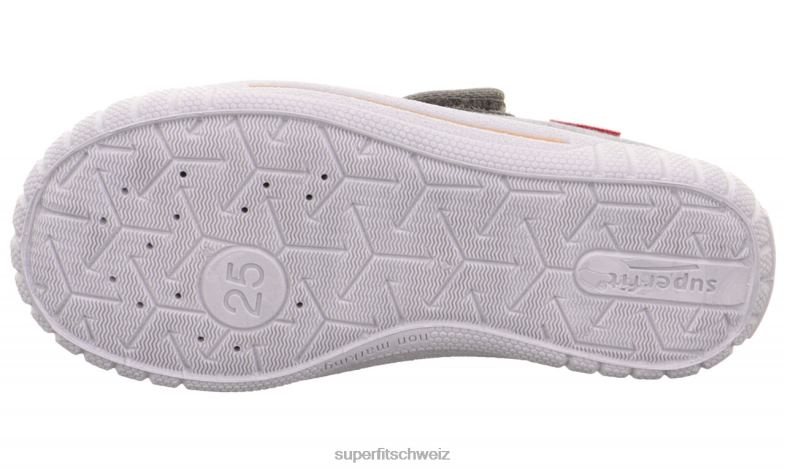 Babys Hausschuhe 44B2D39 Superfit bill - Slipper mit Klettverschluss grau