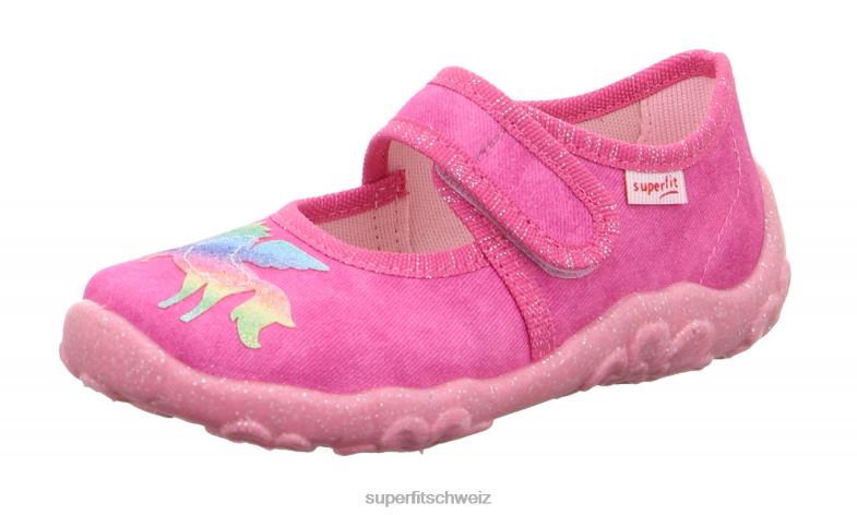 Babys Hausschuhe 44B2D40 Superfit bonny - Slipper mit Klettverschluss rosa/mehrfarbig