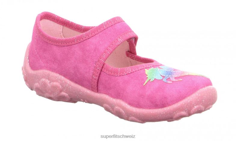Babys Hausschuhe 44B2D40 Superfit bonny - Slipper mit Klettverschluss rosa/mehrfarbig