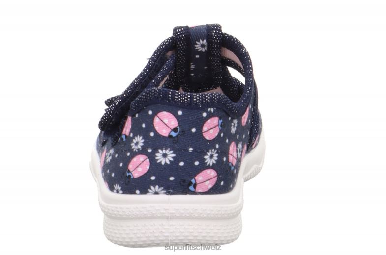 Babys Hausschuhe 44B2D41 Superfit Polly - Slipper mit Klettverschluss blau/mehrfarbig